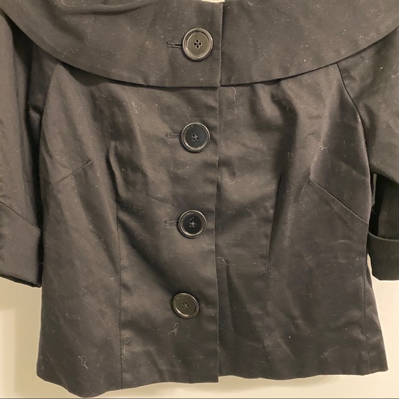 NWT Tweeds Black Off The Shoulder Drape Coat S - Picture 5 of 8